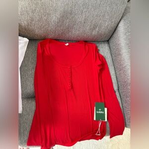 Halara women’s Red Long Sleeve Tee size small NWT